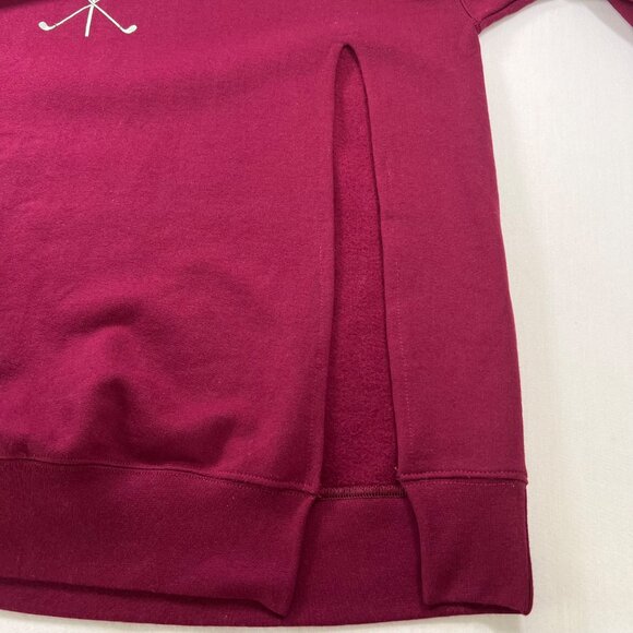 Byrdie Golf Social Wear Split Seam Sweatshirt Burgundy Size Large - Picture 6 of 11